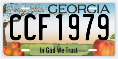 GA license plate CCF1979