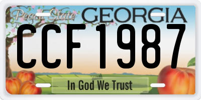 GA license plate CCF1987