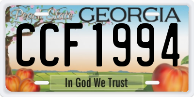 GA license plate CCF1994