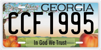 GA license plate CCF1995