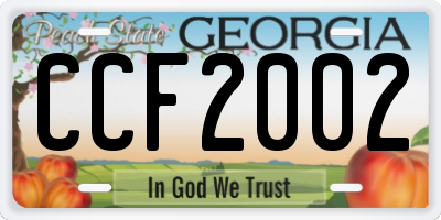 GA license plate CCF2002
