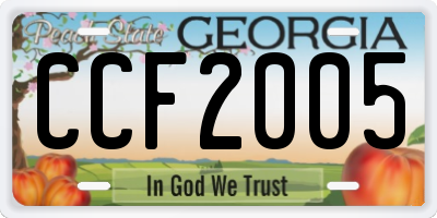 GA license plate CCF2005