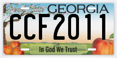 GA license plate CCF2011