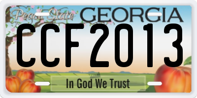 GA license plate CCF2013
