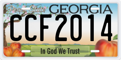 GA license plate CCF2014