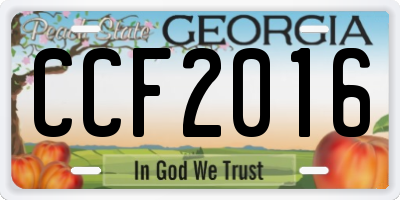 GA license plate CCF2016
