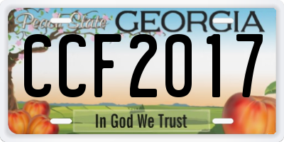 GA license plate CCF2017