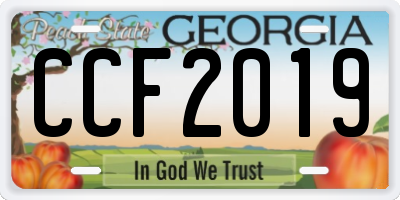 GA license plate CCF2019
