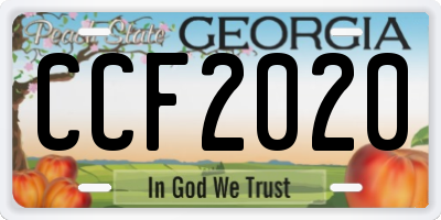 GA license plate CCF2020
