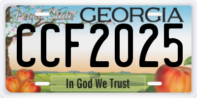 GA license plate CCF2025