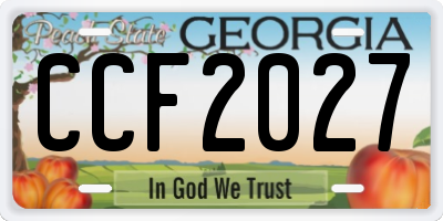 GA license plate CCF2027
