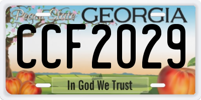 GA license plate CCF2029