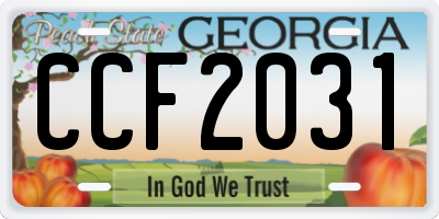GA license plate CCF2031