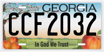 GA license plate CCF2032