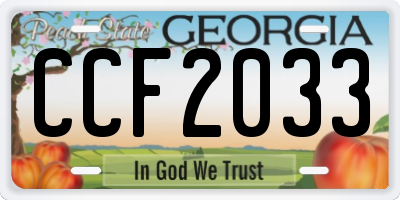GA license plate CCF2033