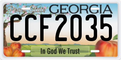 GA license plate CCF2035