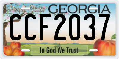 GA license plate CCF2037