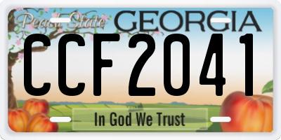GA license plate CCF2041