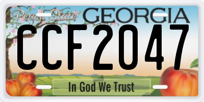 GA license plate CCF2047
