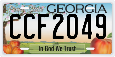 GA license plate CCF2049