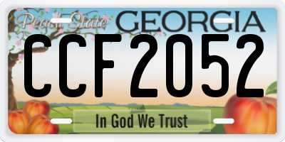 GA license plate CCF2052