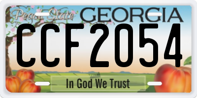 GA license plate CCF2054