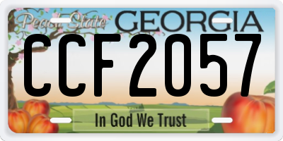 GA license plate CCF2057