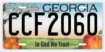 GA license plate CCF2060