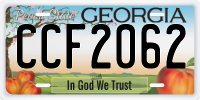 GA license plate CCF2062
