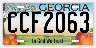GA license plate CCF2063