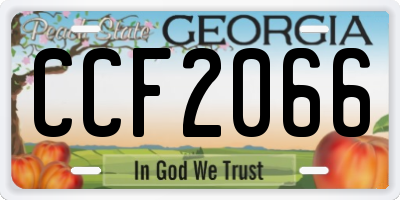 GA license plate CCF2066