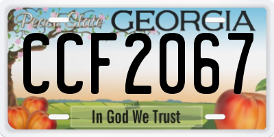 GA license plate CCF2067