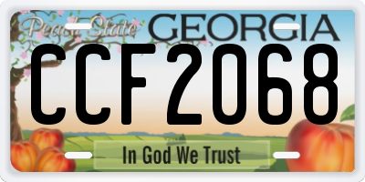 GA license plate CCF2068