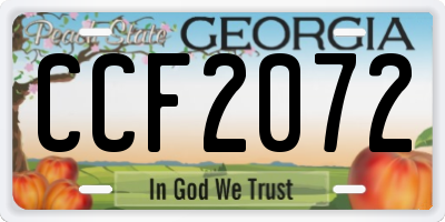 GA license plate CCF2072