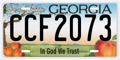 GA license plate CCF2073