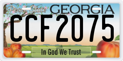 GA license plate CCF2075