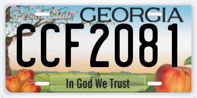 GA license plate CCF2081