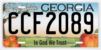 GA license plate CCF2089