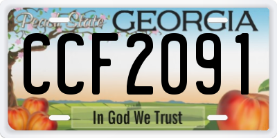 GA license plate CCF2091