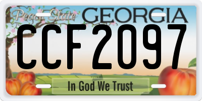GA license plate CCF2097