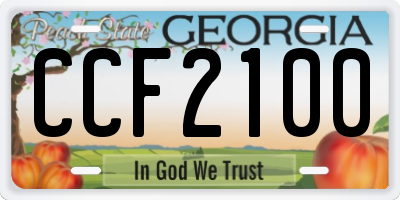 GA license plate CCF2100