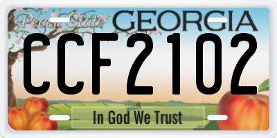 GA license plate CCF2102