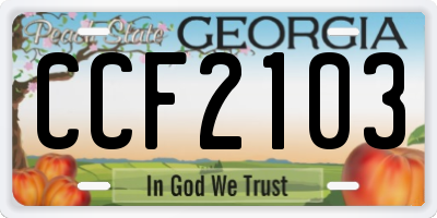 GA license plate CCF2103