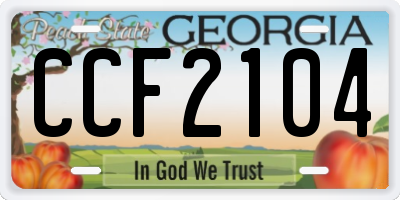 GA license plate CCF2104
