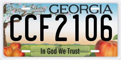 GA license plate CCF2106