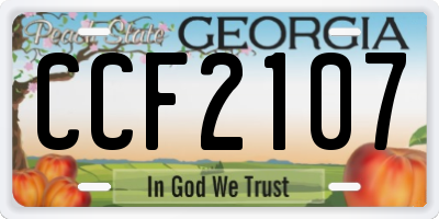 GA license plate CCF2107