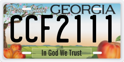 GA license plate CCF2111