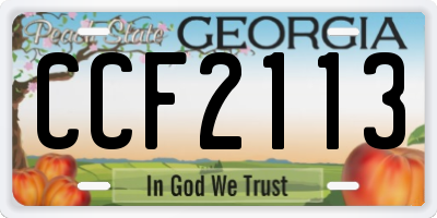 GA license plate CCF2113