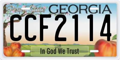 GA license plate CCF2114
