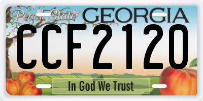 GA license plate CCF2120